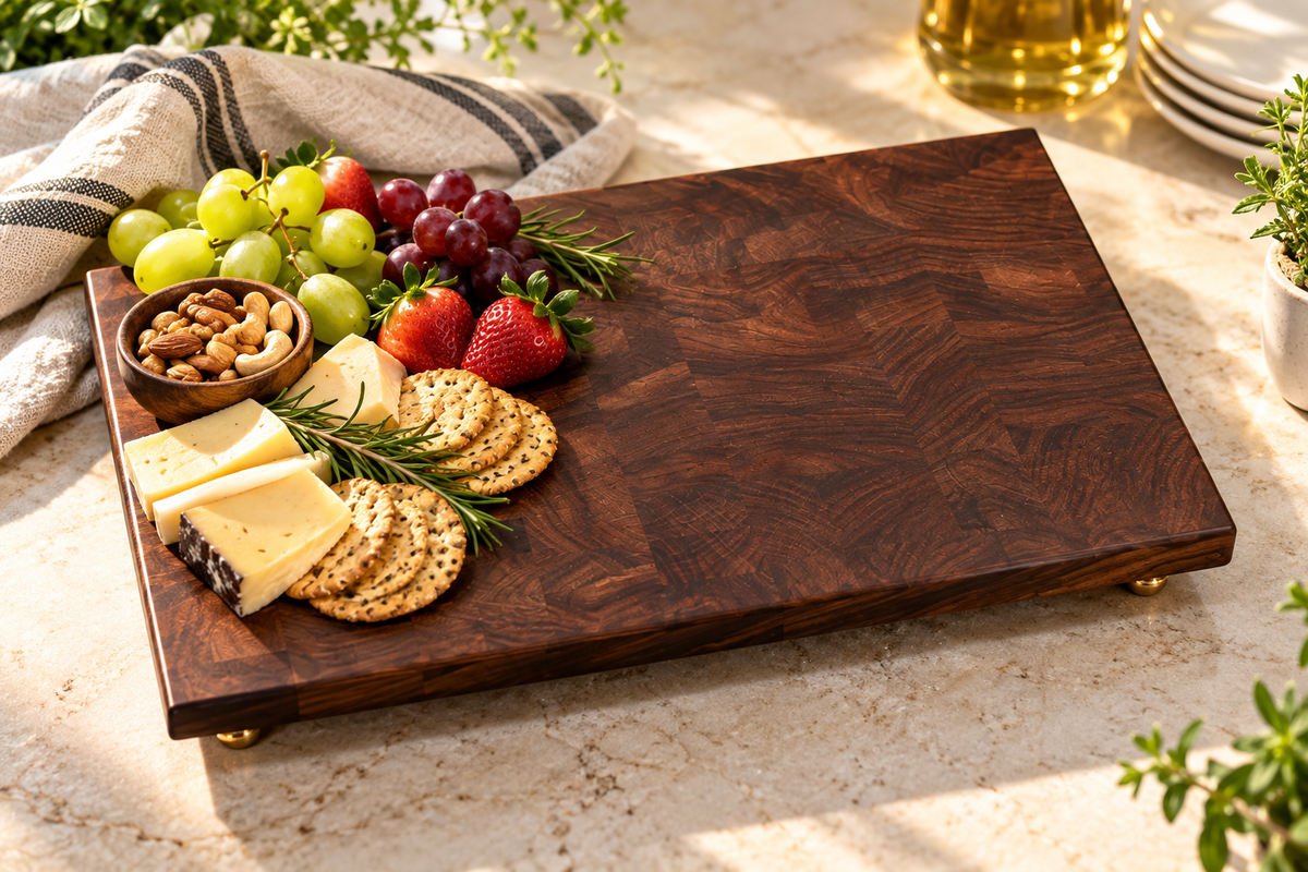 Handcrafted Walnut End-Grain Cutting Board | One-of-a-Kind