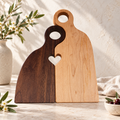 Handcrafted Maple & Walnut Two-Piece Heart Cutting Board | One-of-a-Kind