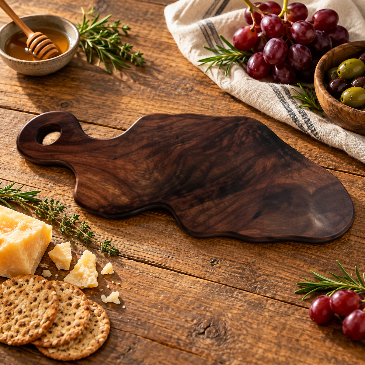Handcrafted Walnut Charcuterie Serving Board | One-of-a-Kind