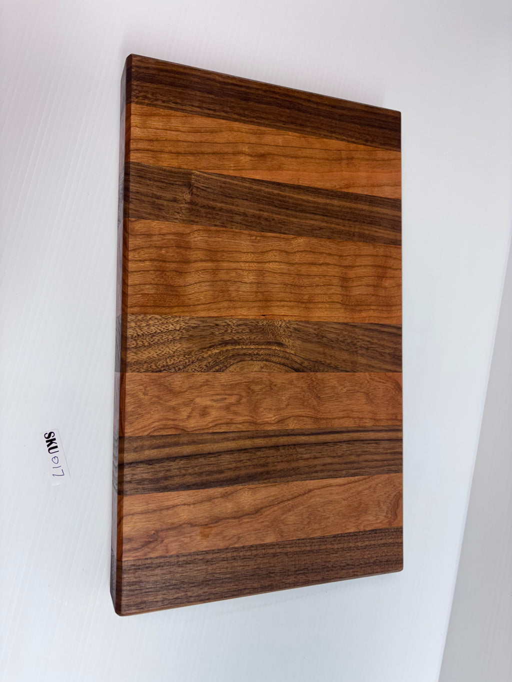 Handcrafted Teak & Cherry Face-Grain Cutting Board | One-of-a-Kind