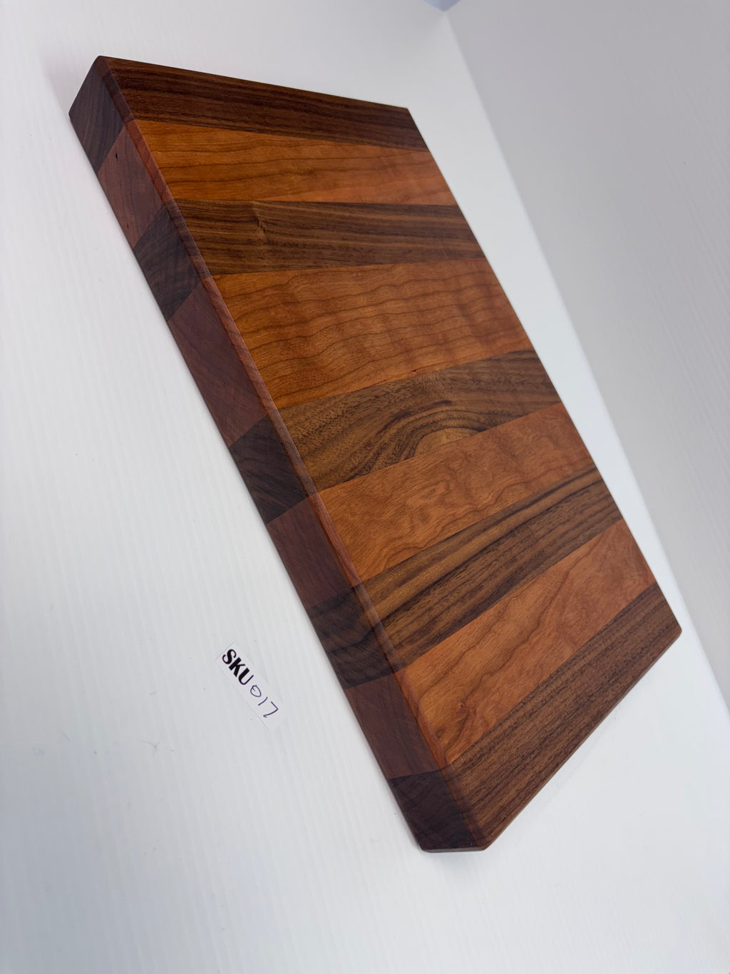 Handcrafted Teak & Cherry Face-Grain Cutting Board | One-of-a-Kind