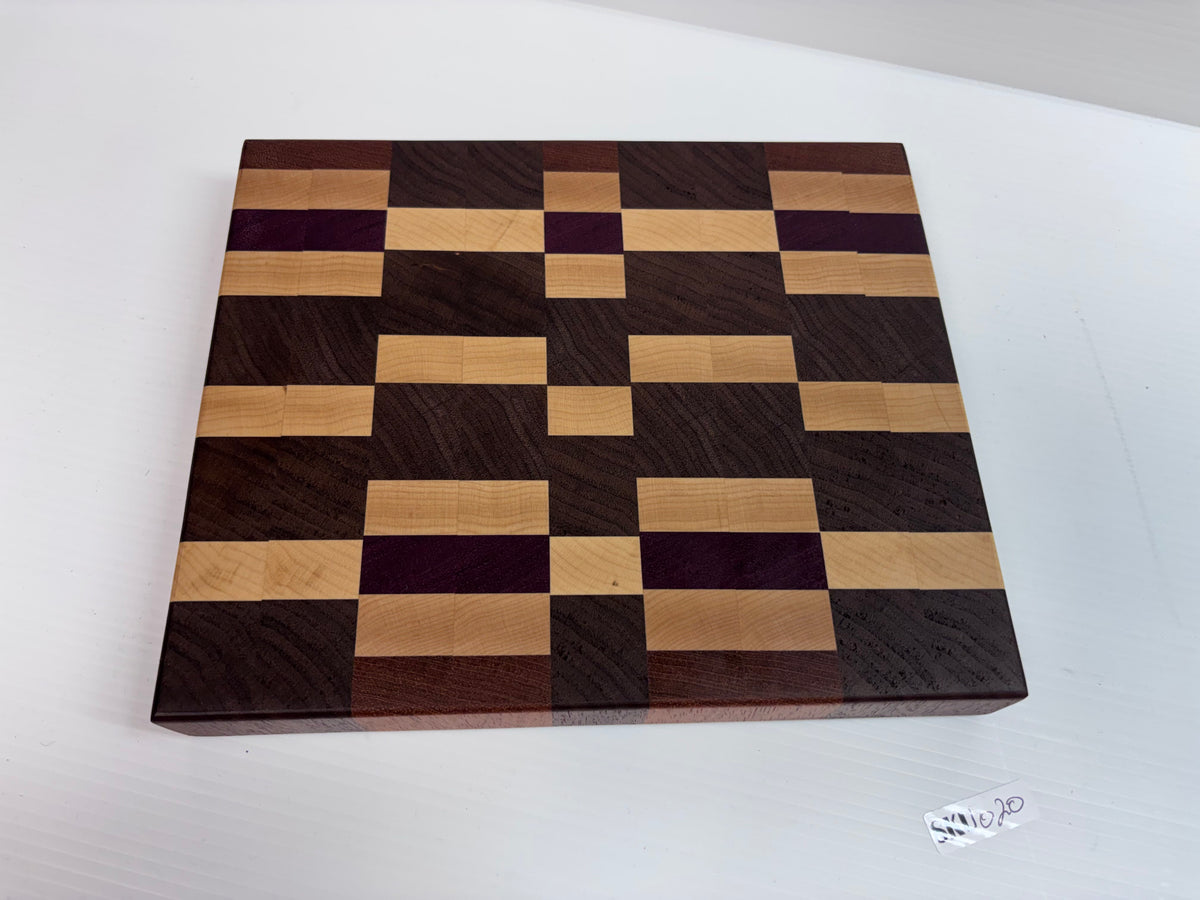 Handcrafted Mixed-Wood End-Grain Chopping Board | One-of-a-Kind