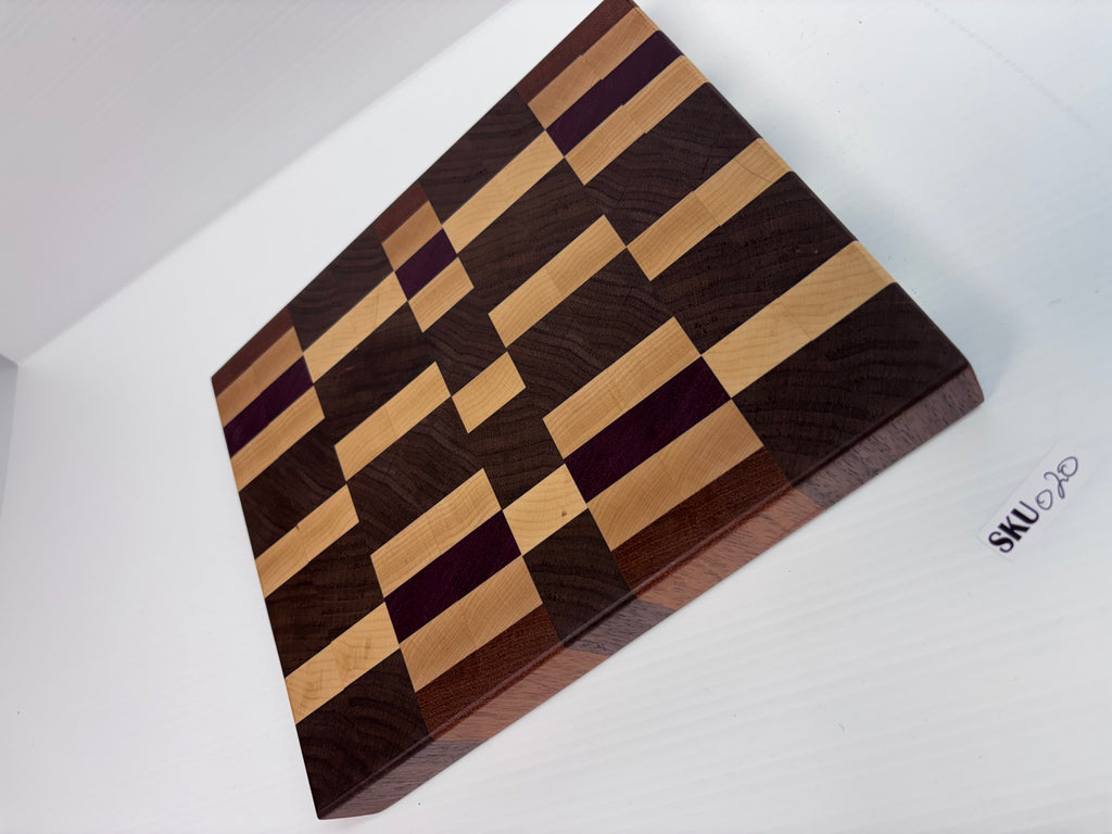 Handcrafted Mixed-Wood End-Grain Chopping Board | One-of-a-Kind