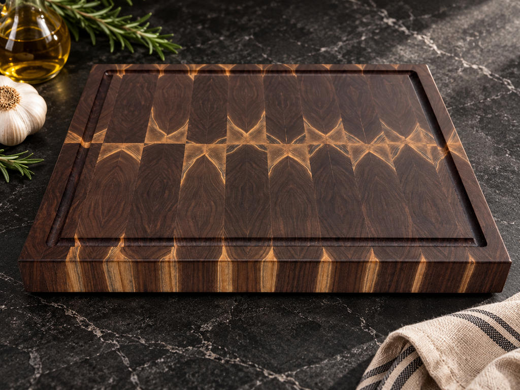 Handcrafted Large Walnut End-Grain Chopping Board | One-of-a-Kind