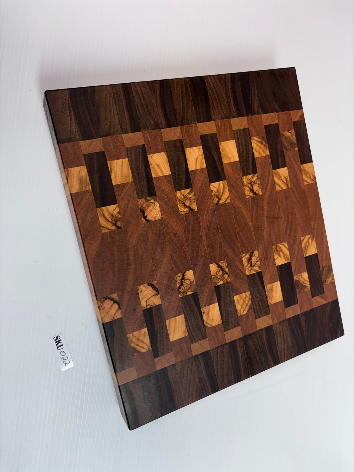 Handcrafted Premium Mixed-Hardwood End-Grain Cutting Board | One-of-a-Kind