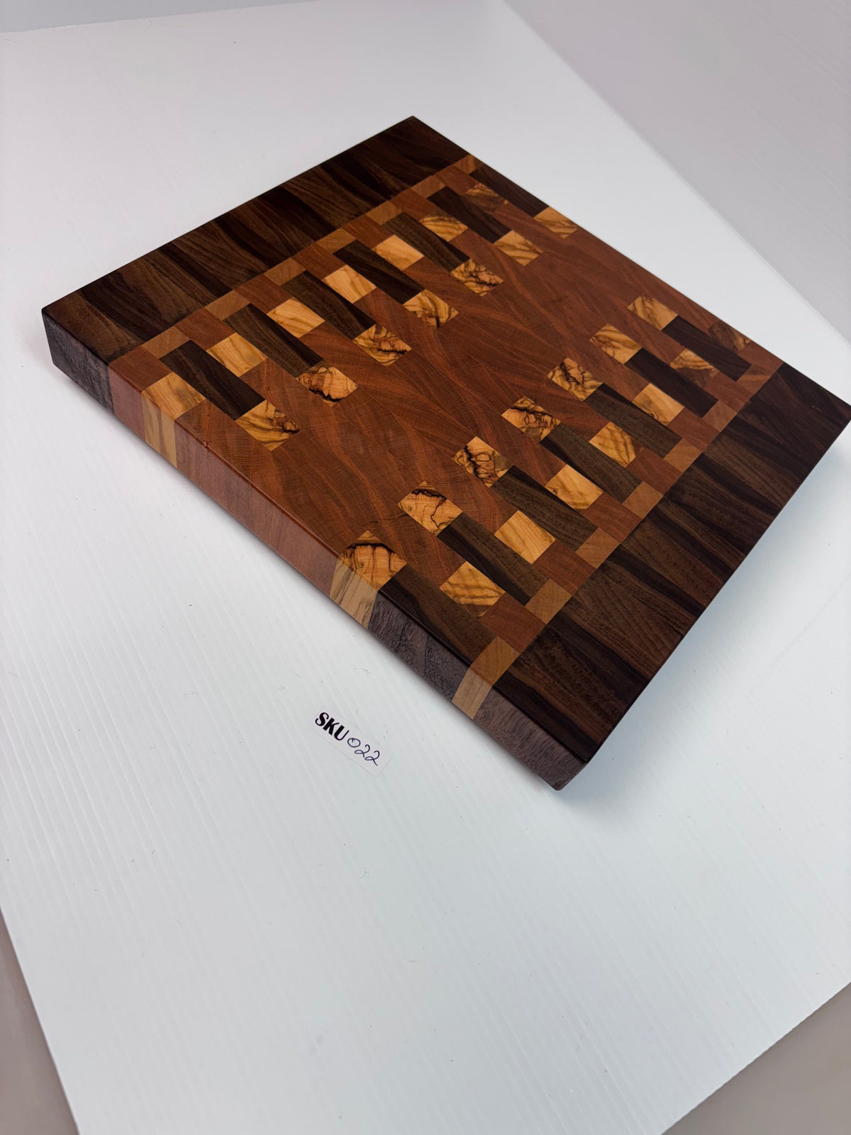 Handcrafted Premium Mixed-Hardwood End-Grain Cutting Board | One-of-a-Kind