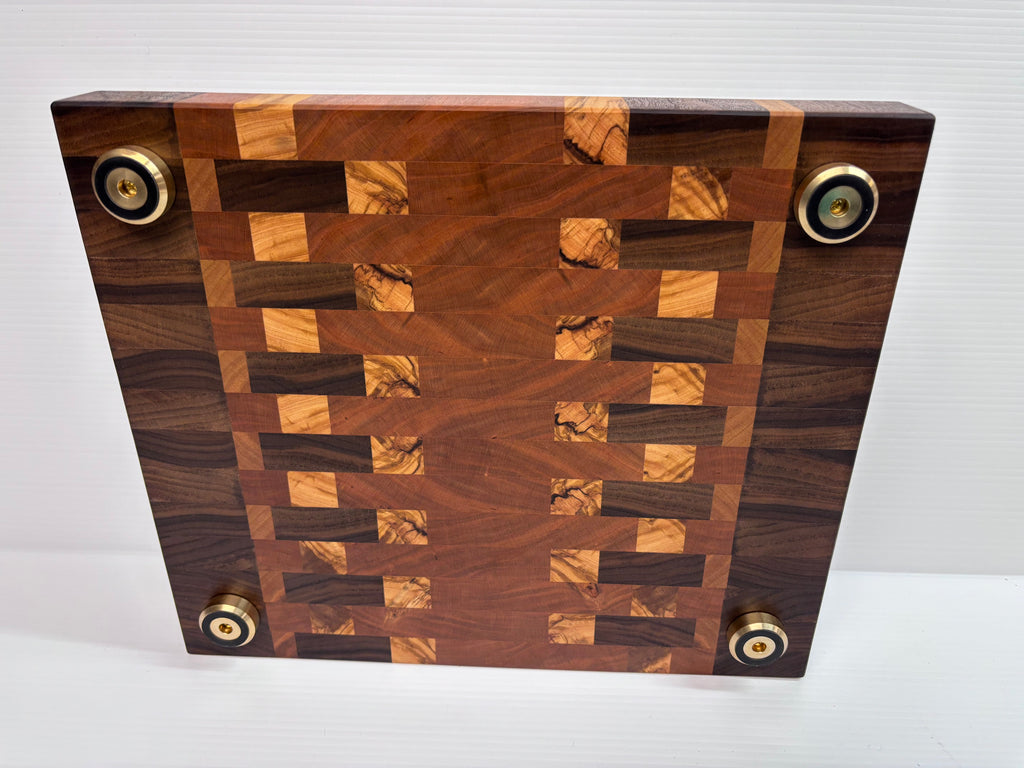 Handcrafted Premium Mixed-Hardwood End-Grain Cutting Board | One-of-a-Kind