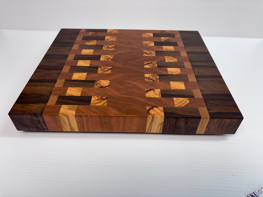 Handcrafted Premium Mixed-Hardwood End-Grain Cutting Board | One-of-a-Kind