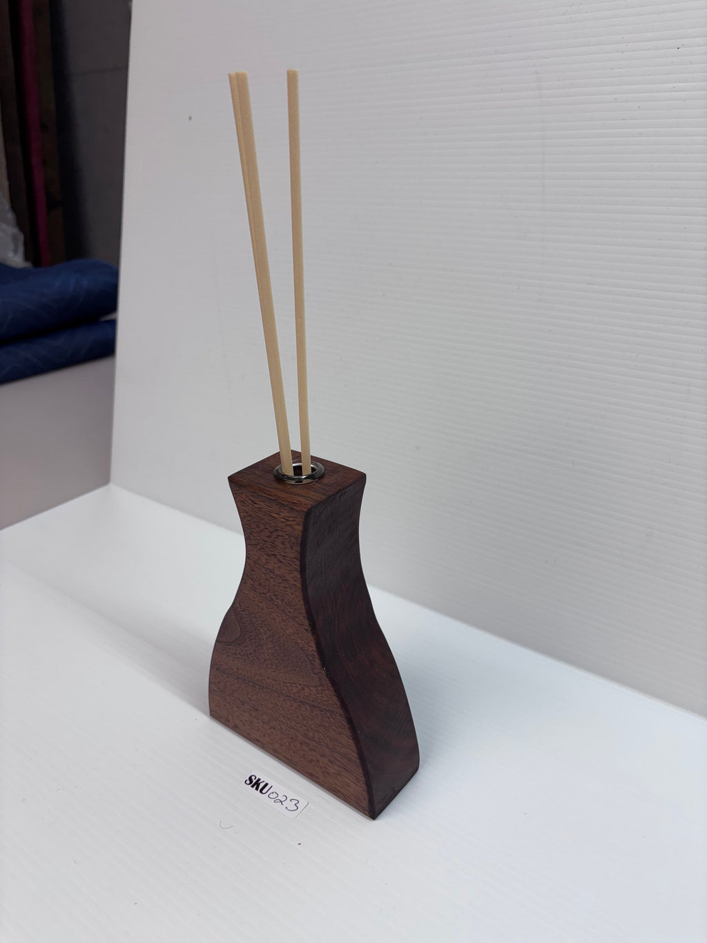 Handcrafted Wooden Bud Vase | Dark Wood Decorative Vase