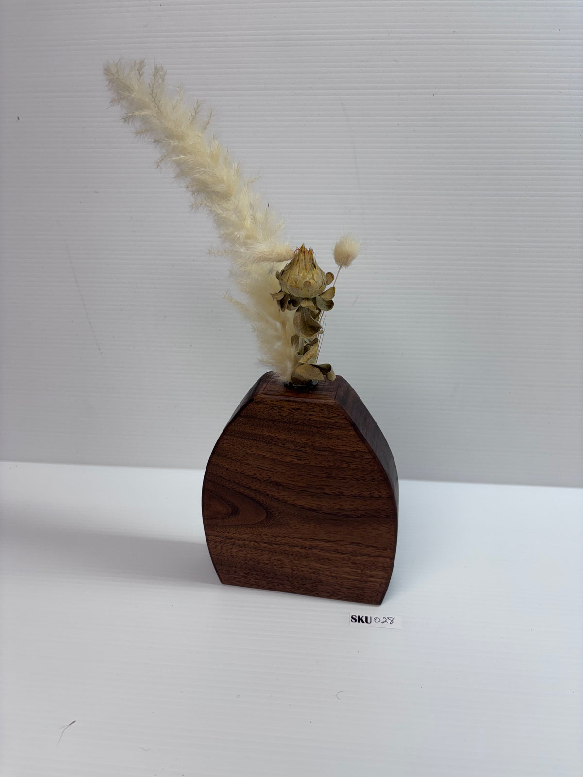 Handcrafted Walnut Wooden Bud Vase | Modern Rustic Home Decor
