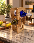 Handcrafted Ambrosia Maple Two-Bottle Wine Rack | Wooden Wine Holder