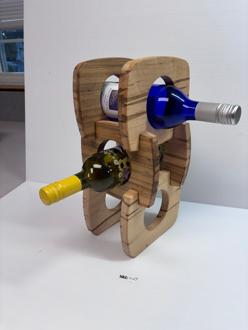 Handcrafted Ambrosia Maple Two-Bottle Wine Rack | Wooden Wine Holder