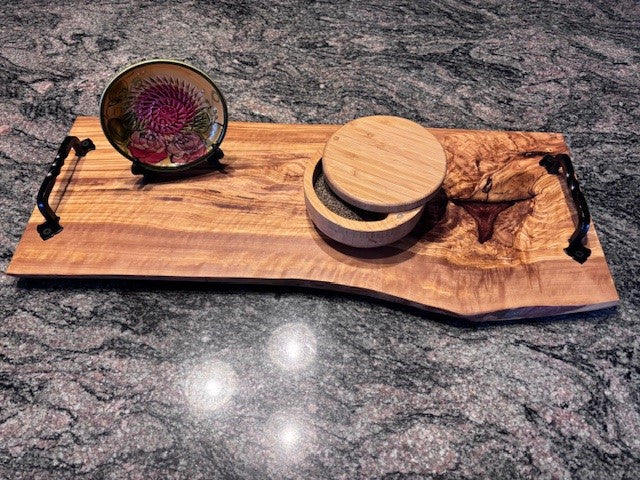Live edge Olive Wood serving tray
